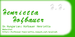 henrietta hofbauer business card